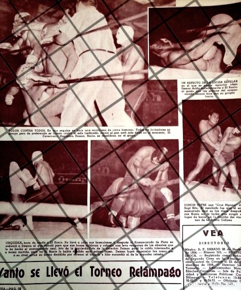 Coleccionismo de carteles: AFICHE RETRO LUCHA LIBRE EL SANTO, ORQUIDEA, SUGI SITO ETC