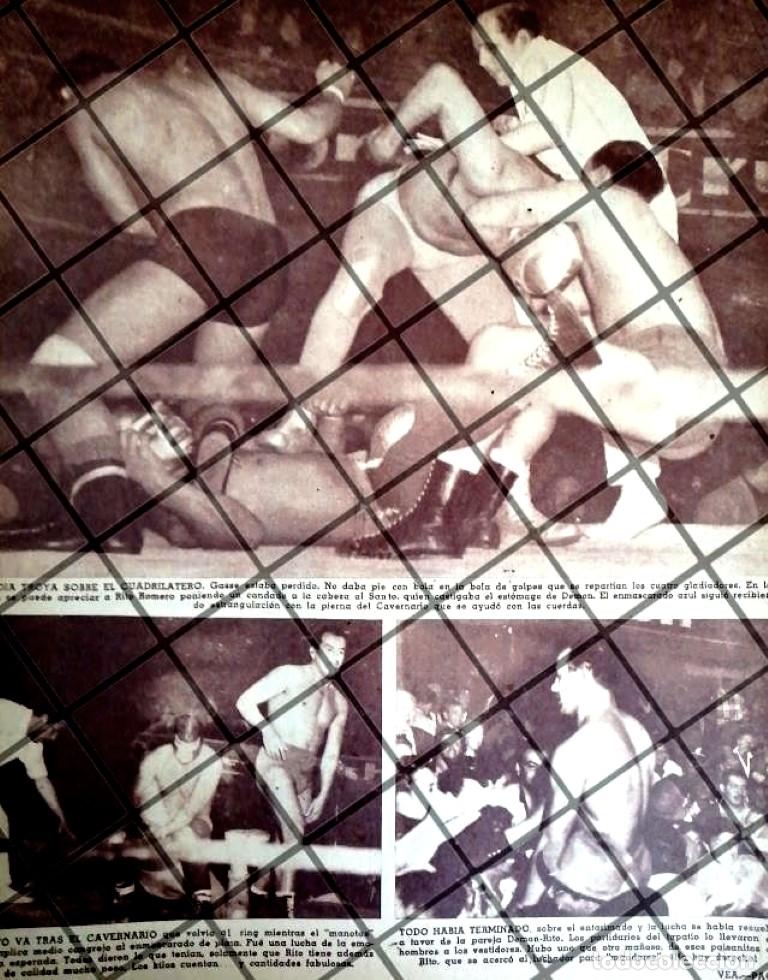Coleccionismo de carteles: AFICHE RETRO LUCHA LIBRE EL SANTO Vs BLUE DEMON ETC -42