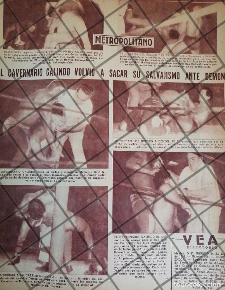 Coleccionismo de carteles: AFICHE RETRO LUCHA LIBRE BLUE DEMON Vs CAVERNARIO GALINDO -43