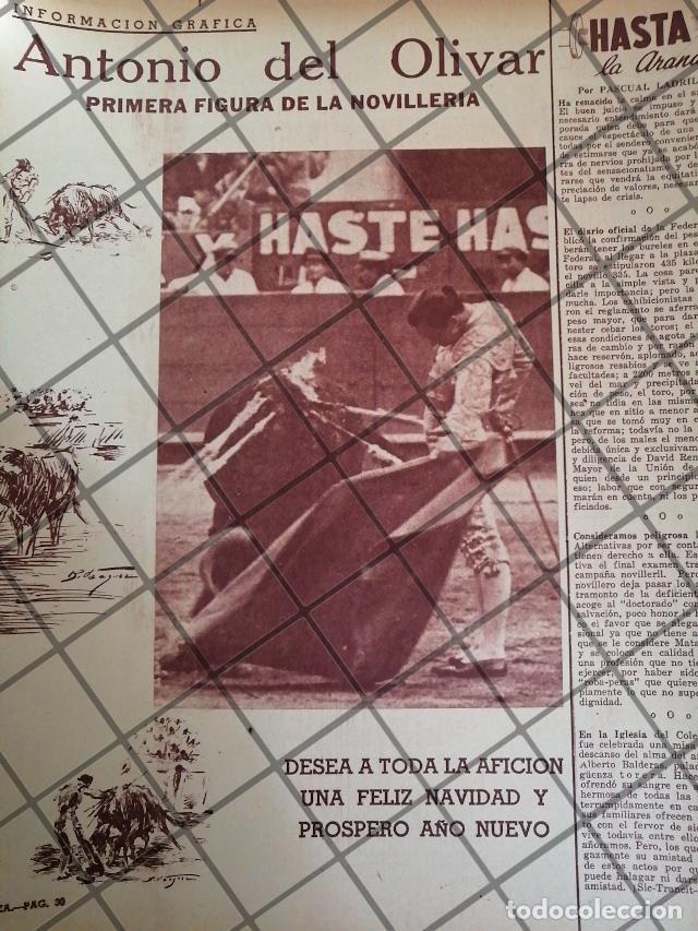 Sammeln von Plakaten: AFICHE ANTIGUO FELICITACION TORERO ANTONIO DEL OLIVAR 1953