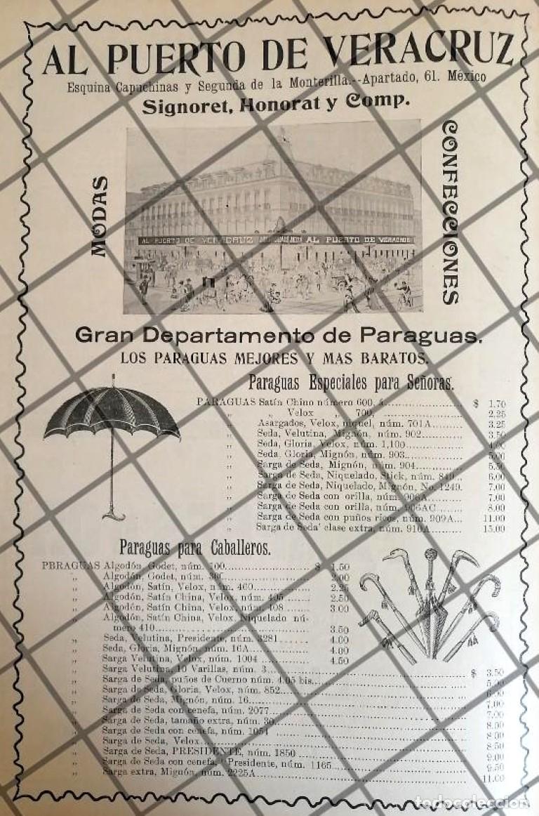 Sammeln von Plakaten: PUBLICIDAD ANTIGUA TIENDA EL PUERTO DE VERACRUZ 1907 /13