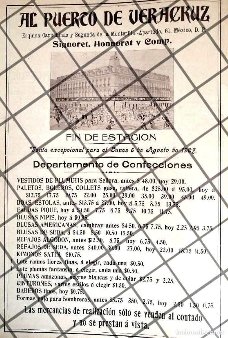 Sammeln von Plakaten: PUBLICIDAD ANTIGUA TIENDA EL PUERTO DE VERACRUZ 1907 /20