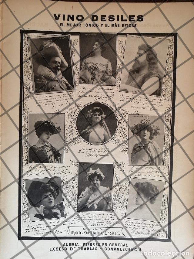 Poster collecting: CARTEL PUBLICITARIO VINO DESILES Y CANTANTES DE OPERA 1907 4