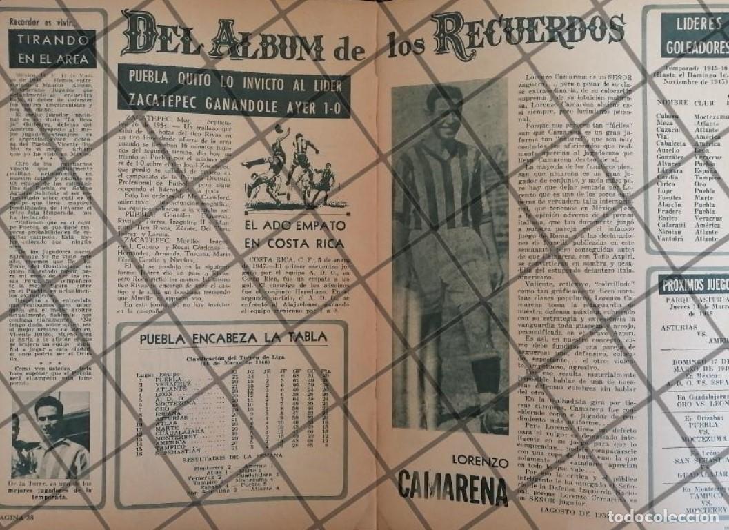 Poster collecting: AFICHE RETRO FUTBOLISTA LORENZA CAMARENA Y MAS 1963