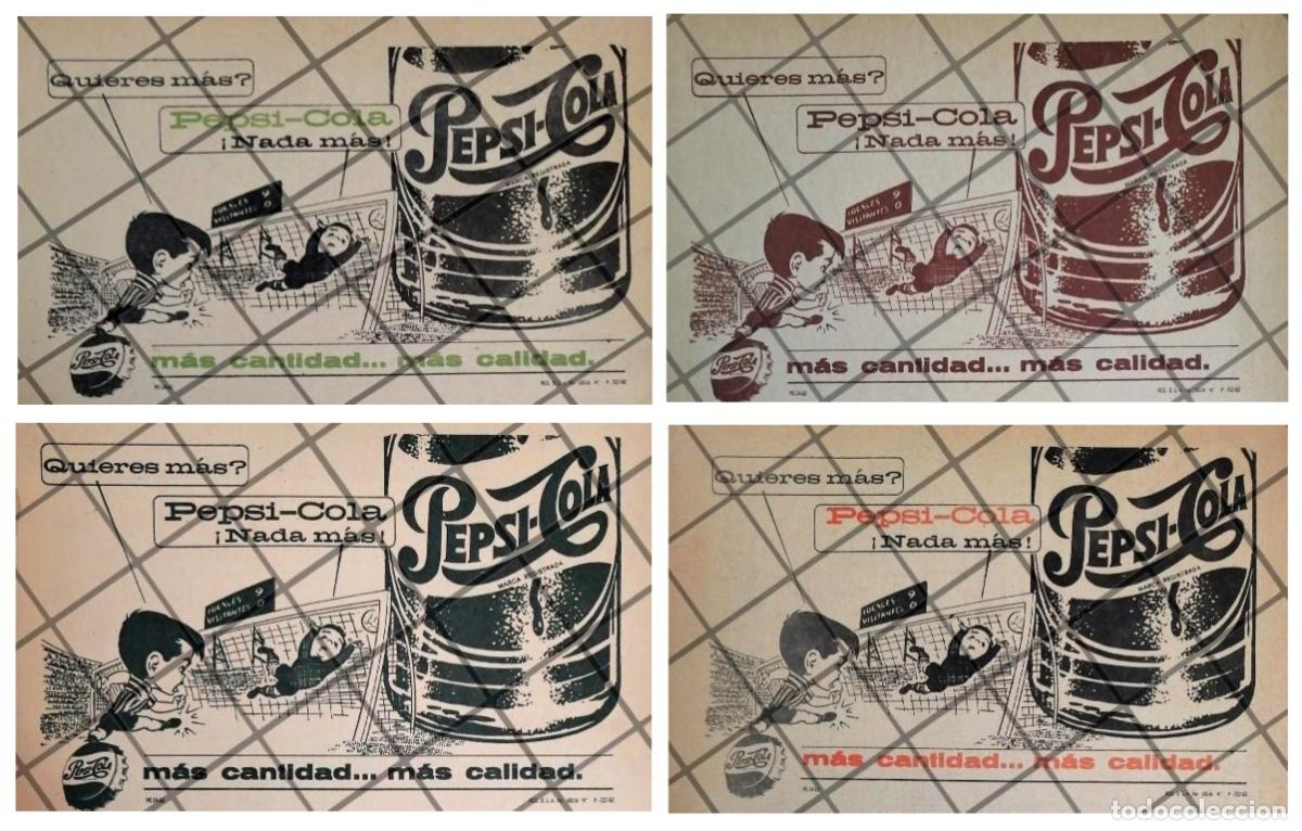 Poster collecting: 4 AFICHES PUBLICITARIOS PEPSI 1963 4 VARIACIONES DISTINTAS