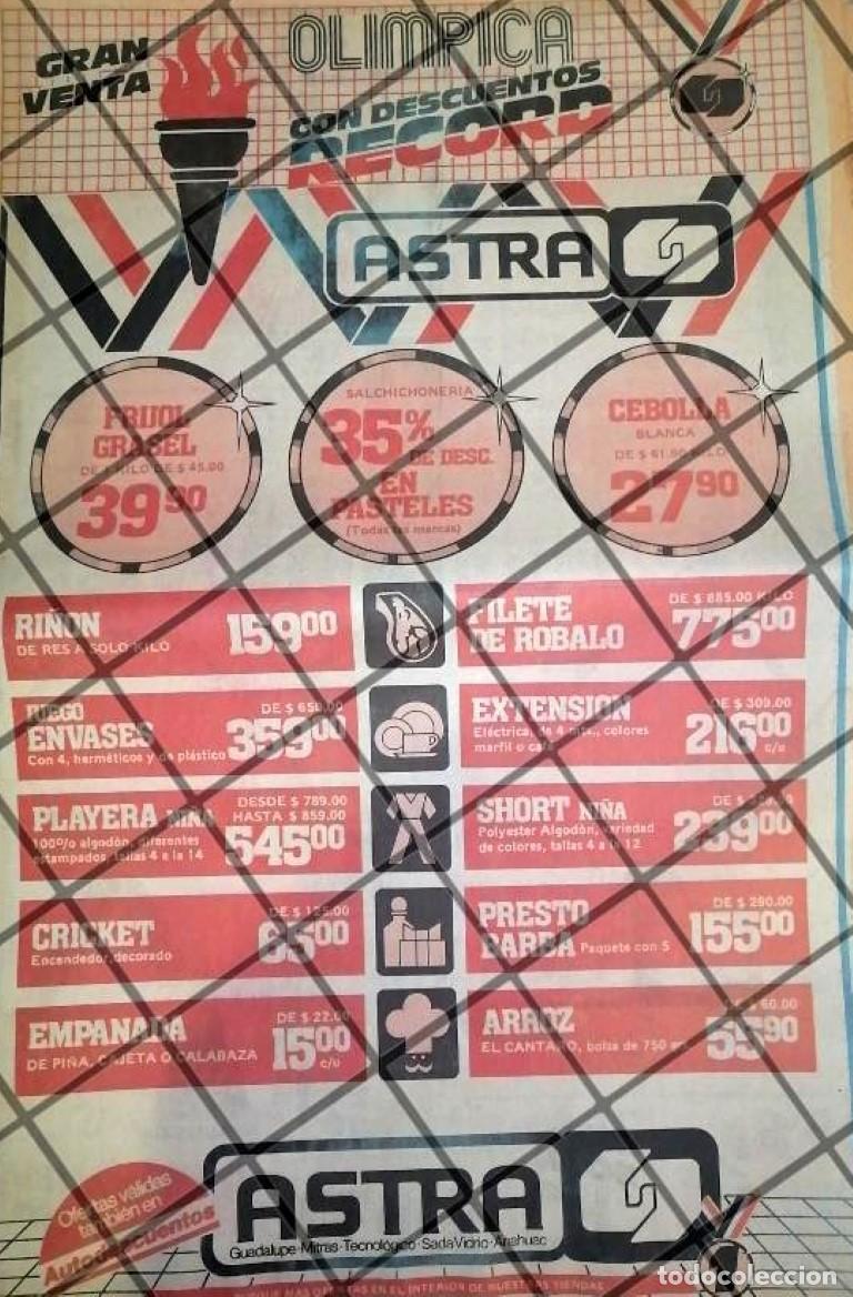 Collectionnisme d'affiches: CARTEL PUBLICITARIO RETRO DE MONTERREY TIENDAS ASTRA 1984 3