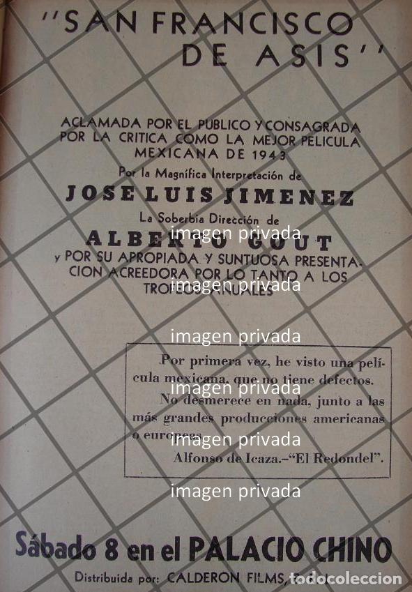 Collectionnisme d'affiches: AFICHE RETRO PELICULA. SAN FRANCISCO DE ASIS 1943