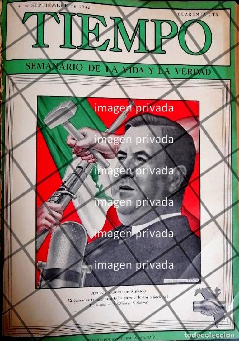 Colecionismo de cartazes: PORTADA ANTIGUA AVILA CAMACHO Y MEXICO EN GUERRA 1942