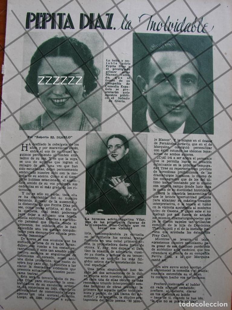Sammeln von Plakaten: AFICHE ANTIGUO LA CANTANTE PEPITA DIAZ 1937