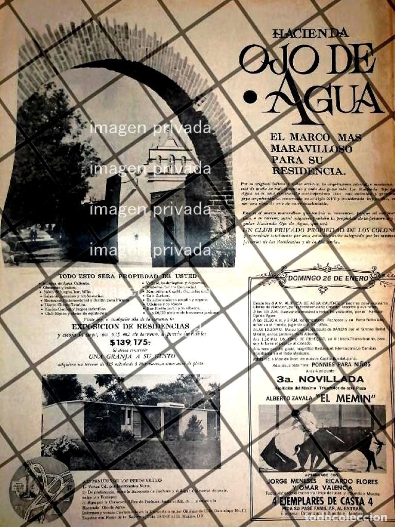 Sammeln von Plakaten: PUBLICIDAD RETRO COLONIA HACIENDA OJO DE AGUA 1969 /4