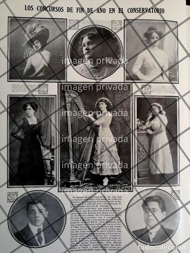 Collectionnisme d'affiches: AFICHE ANTIGUO ALUMNOS CONSERVATORIO NACIONAL DE MUSICA 1910