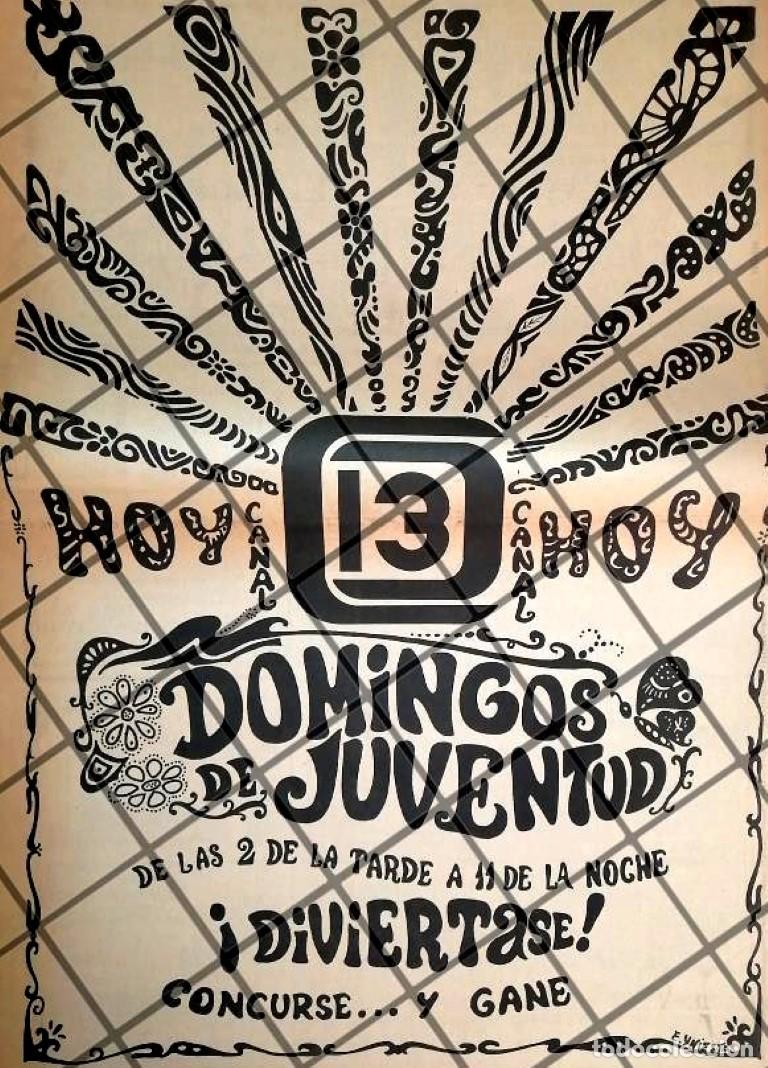 Collectionnisme d'affiches: CARTEL DE PUBLICIDAD RETRO. CANAL 13 TRECEVISION 1969 /9