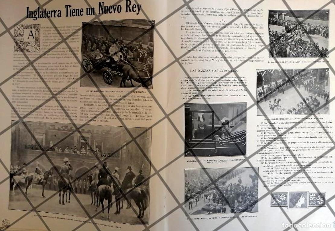 Collectionnisme d'affiches: AFICHE ANTIGUO REY JORGE V. ASCIENDE AL TRONO, DESFILE 1910