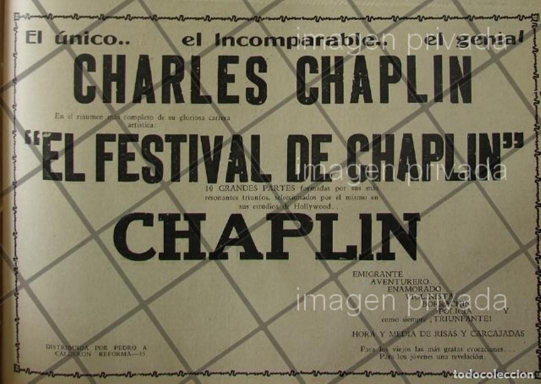 Poster collecting: AFICHE RETRO DOCUMENTAL EL FESTIVAL DE CHAPLIN 1941 MUY RARO