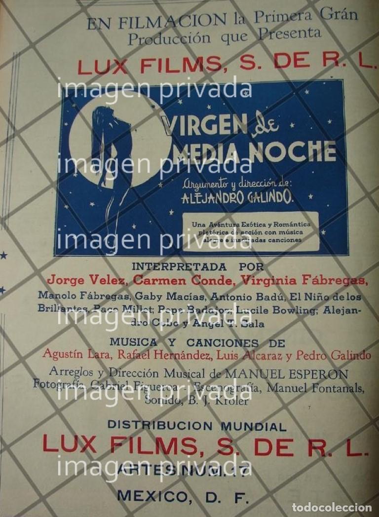 Collectionnisme d'affiches: CARTEL RETRO INICIA FILMACION. VIRGEN DE MEDIA NOCHE 1941