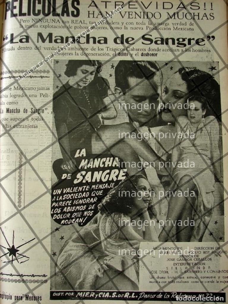 Collectionnisme d'affiches: RARO CARTEL RETRO PELICULA LA MANCHA DE SANGRE 1941