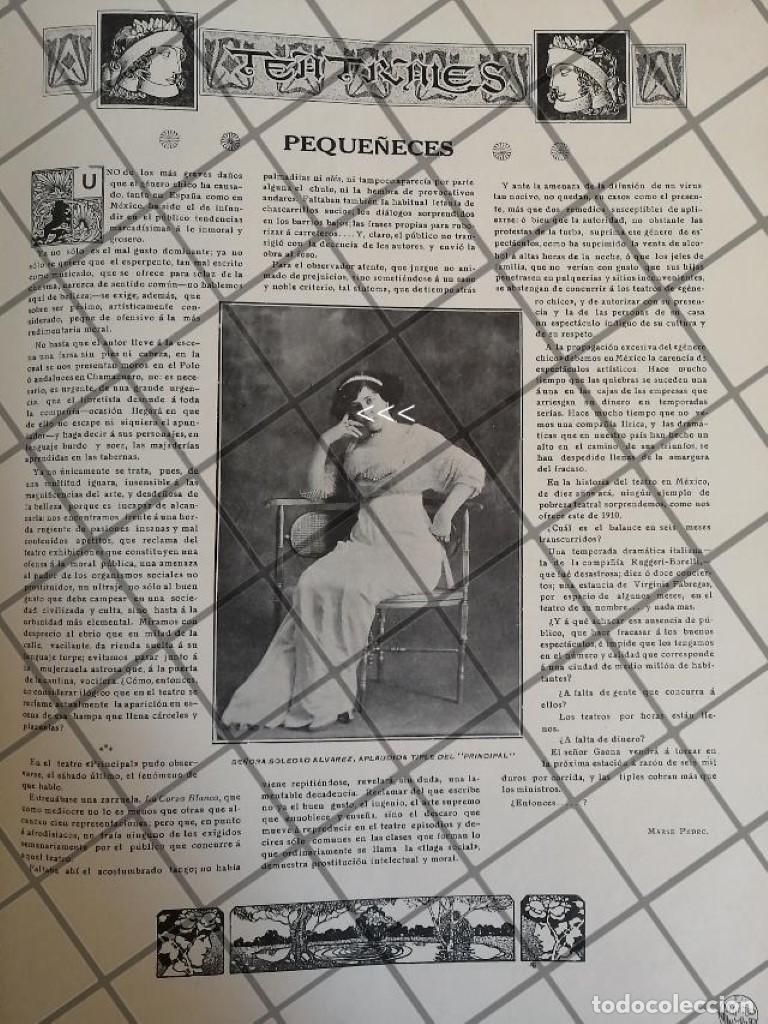 Colecionismo de cartazes: AFICHE ANTIGUO ACTRIZ SOLEDAD ALVAREZ TEATRO PRINCIPAL 1910