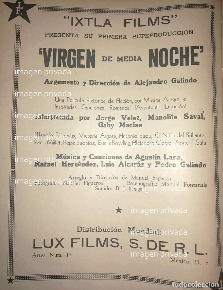Colecionismo de cartazes: CARTEL RETRO TERMINAN PELICULA. VIRGEN DE MEDIA NOCHE 1941