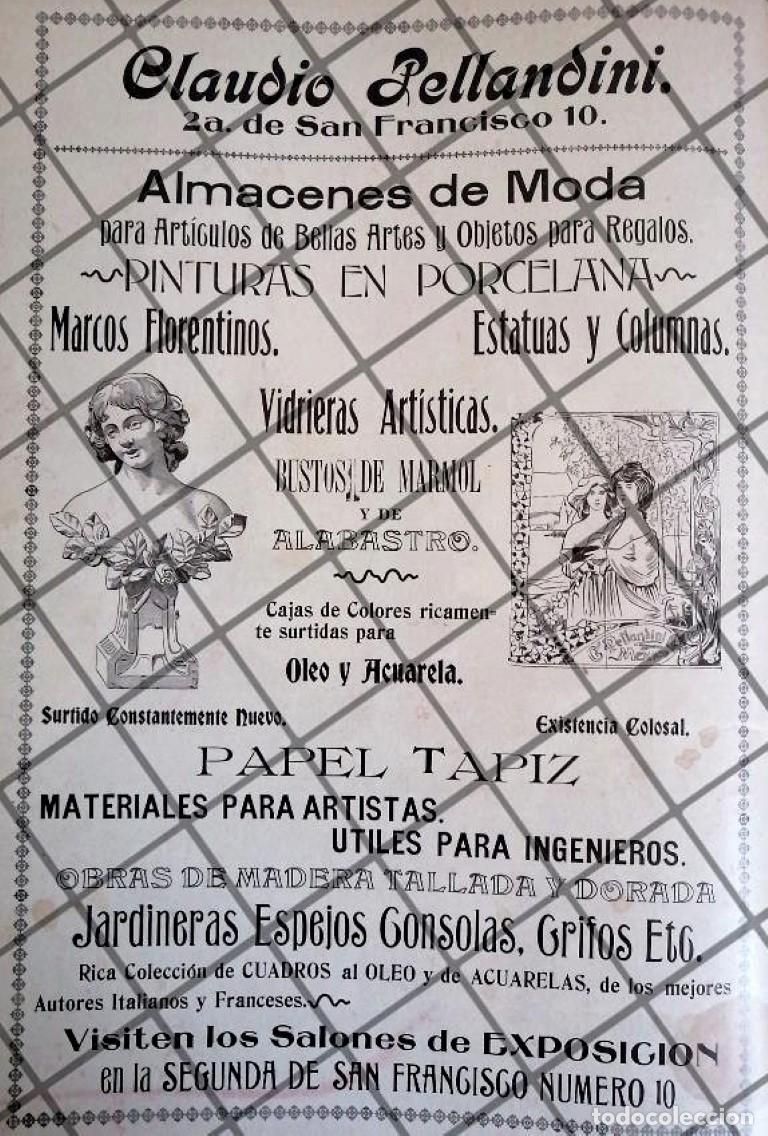 Colecionismo de cartazes: CARTEL ANTIGUO TIENDA LA CASA CLAUDIO PELLANDINI 1906 -34