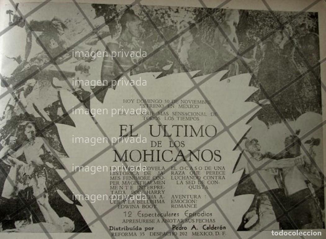 Sammeln von Plakaten: CARTEL RETRO SERIE. EL ULTIMO DE LOS MOHICANOS 1941