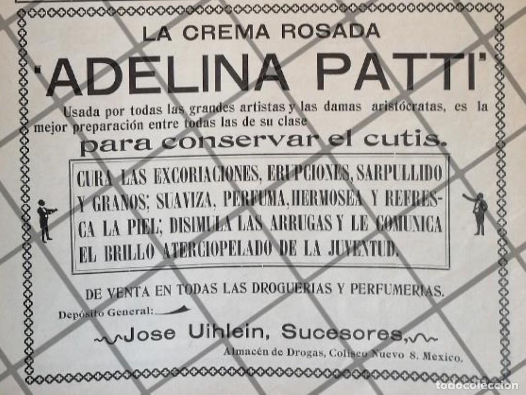 Sammeln von Plakaten: PUBLICIDAD ANTIGUA BOTICA JOSE UIHLEIN. CREMA ADELINA PATTI