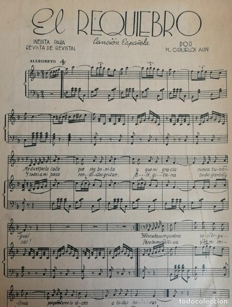 Collectionnisme d'affiches: PARTITURA ANTIGUA INEDITA. EL REQUIEBRO / CIRUELOS ASIN 1938