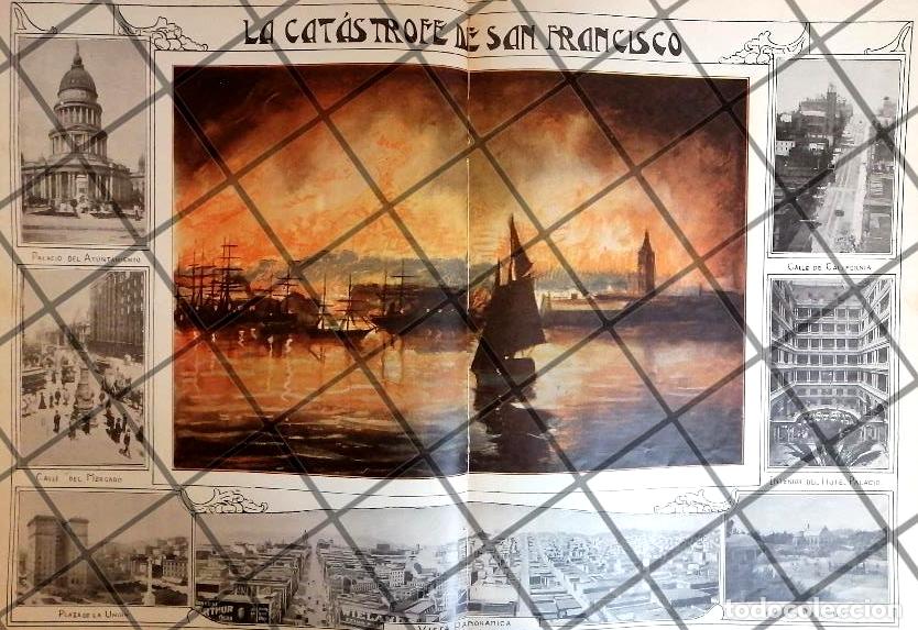 Collectionnisme d'affiches: AFICHE ANTIGUO EL GRAN INCENDIO DE SAN FRANCISCO 1906