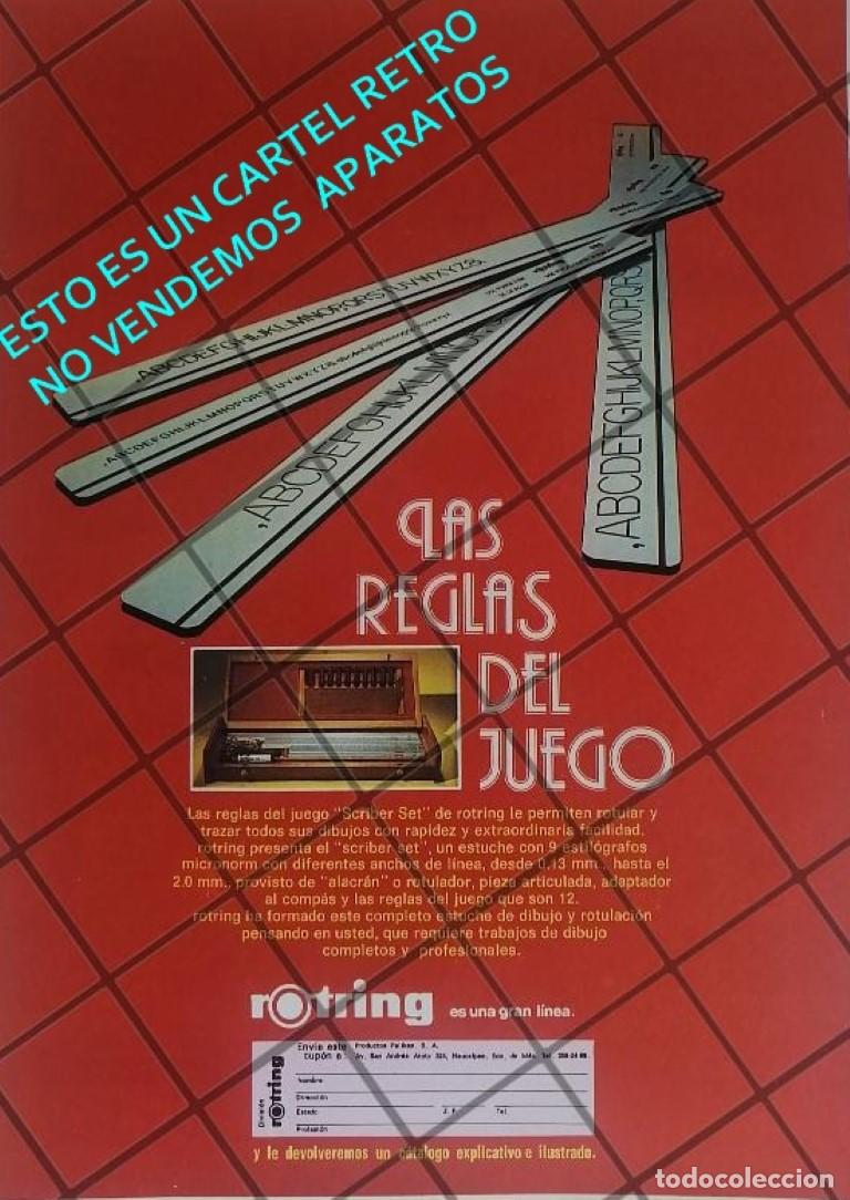 Collectionnisme d'affiches: CARTEL PUBLICITARIO RETRO REGLAS ROTRING 1982