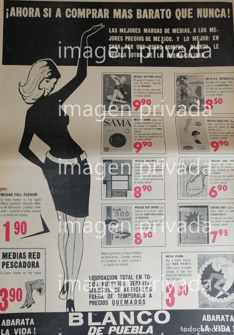 Collectionnisme d'affiches: PUBLICIDAD ANTIGUA TIENDA BLANCO DE PUEBLA 1969
