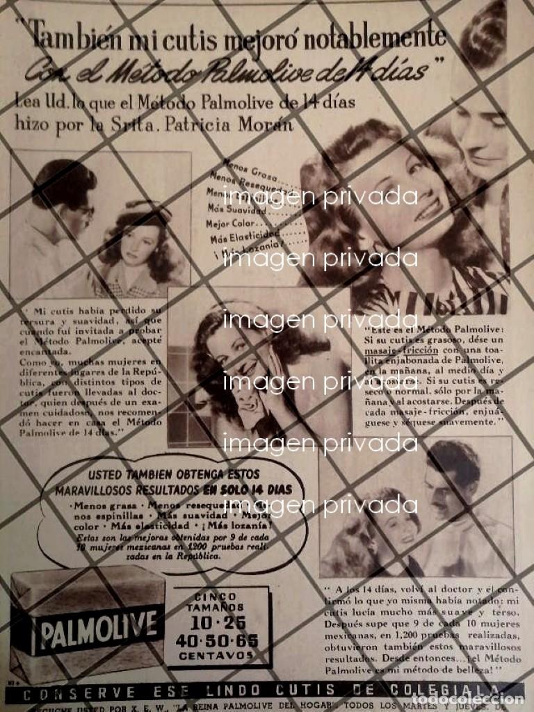 Poster collecting: CARTEL PUBLICITARIO RETRO. JABON PALMOLIVE Y PATRICIA MORAN 1946