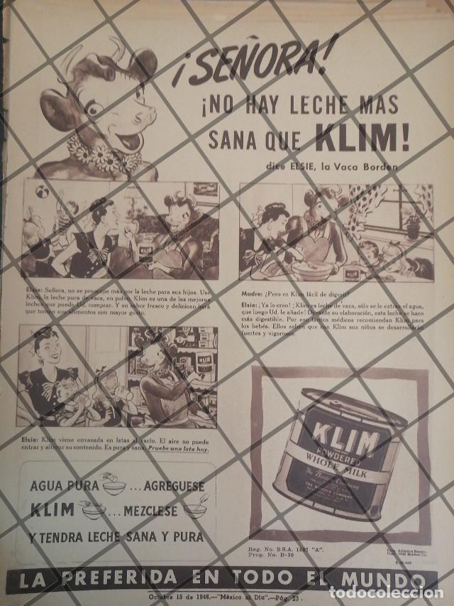 Poster collecting: CARTEL PUBLICITARIO RETRO LECHE EN POLVO KLIM (BORDEN) 1948
