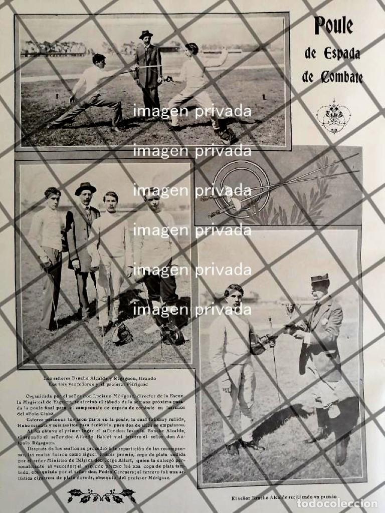 Poster collecting: AFICHE ANTIGUO BAUCHE ALCALDE CAMPEONATO DE ESGRIMA 1910