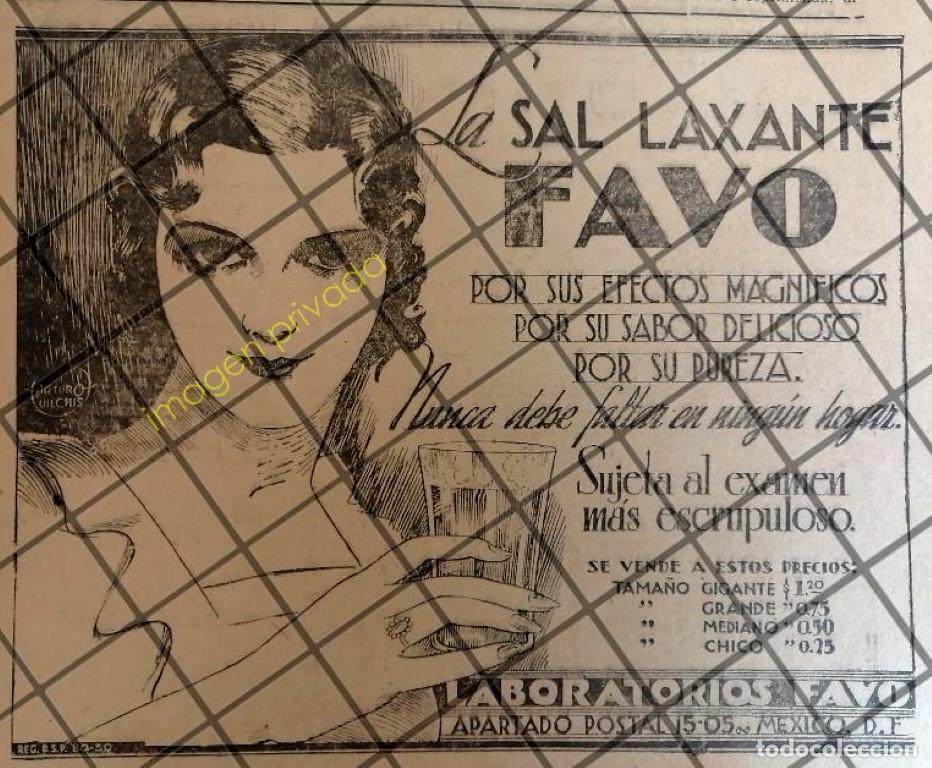 Poster collecting: CARTELE PUBLICITARIO ANTIGUO SAL LAXANTE FAVO 1934 RARO