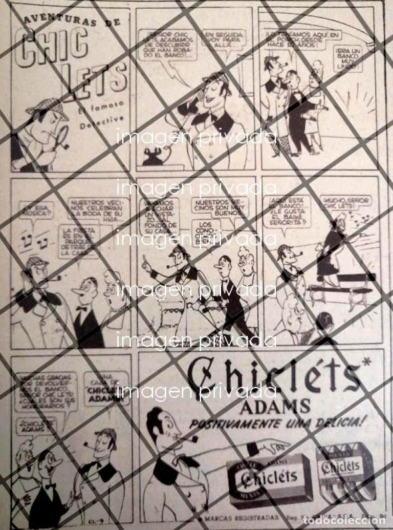 Colecionismo de cartazes: CARTEL PUBLICITARIO RETRO CHICLES CHICLETS ADAMS 1948