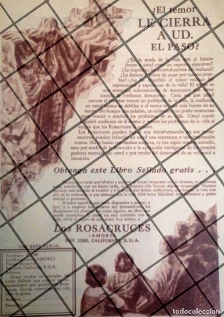 Colecionismo de cartazes: CARTEL PUBLICITARIO RETRO LOS ROSACRUCES AMORC 1954 E23