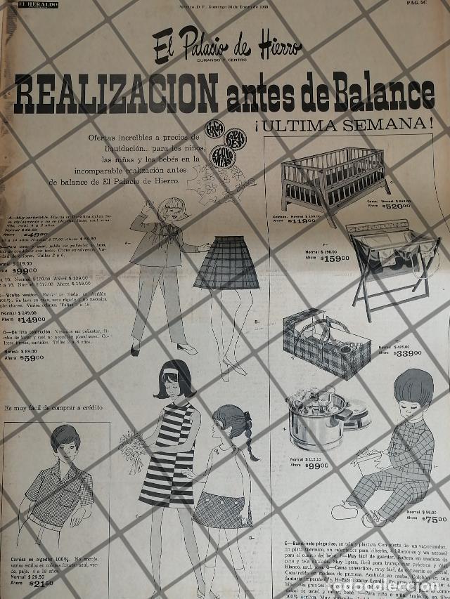 Colecionismo de cartazes: PUBLICIDAD RETRO EL PALACIO DE HIERRO 1969 /131 TAM POSTER