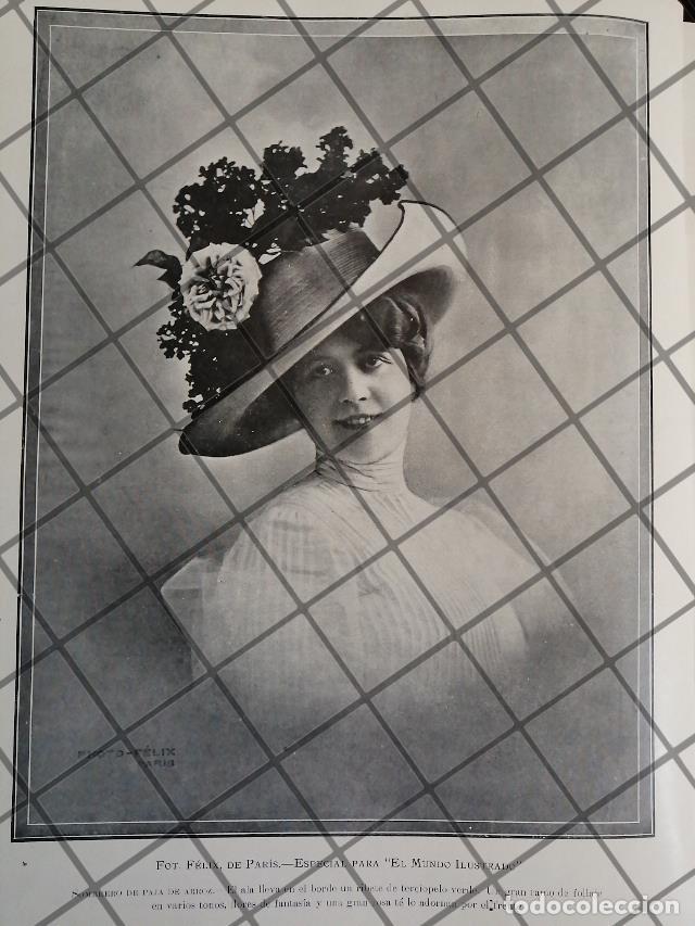 Colecionismo de cartazes: CARTEL ANTIGUO 1910 SOMBRERO DAMA. CASA FELIX DE PARIS /4