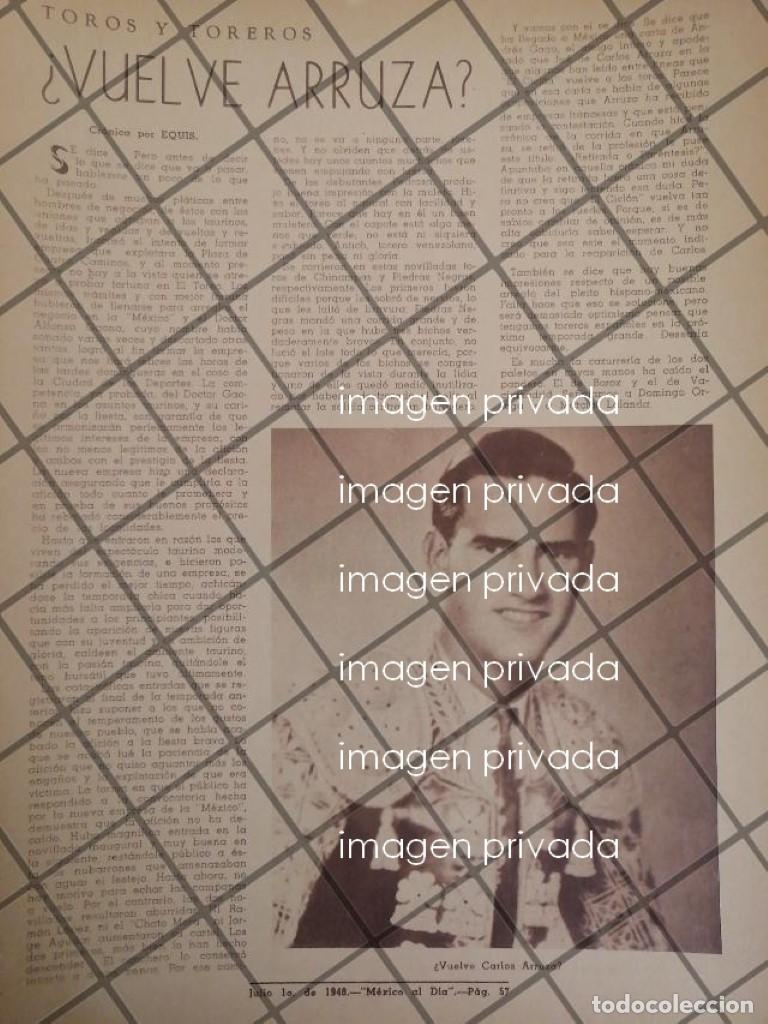 Colecionismo de cartazes: AFICHE ANTIGUO VUELVE EL TORERO CARLOS ARRUZA 1948