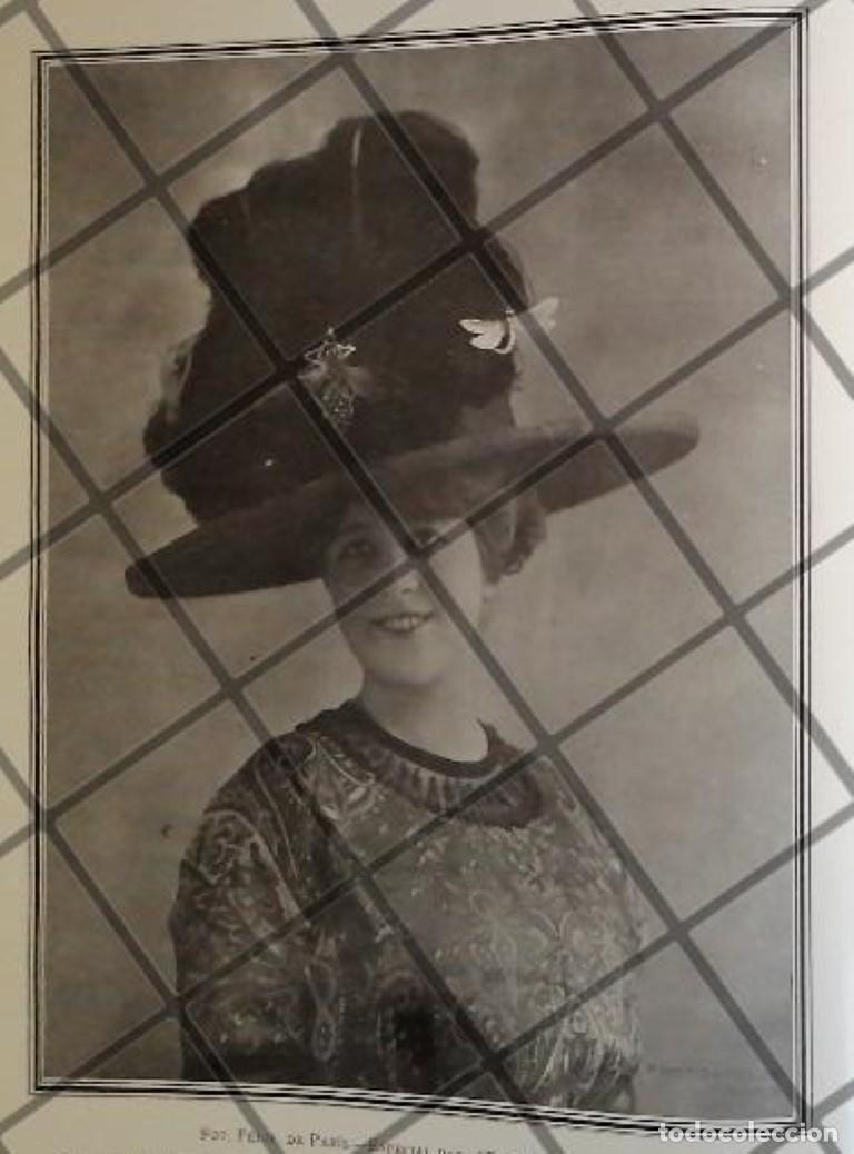 Colecionismo de cartazes: CARTEL ANTIGUO 1910 SOMBRERO DAMA. CASA FELIX DE PARIS /10