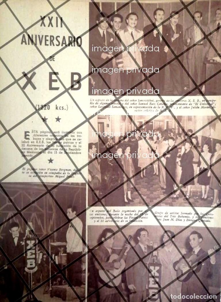 Colecionismo de cartazes: AFICHE ANTIGUO RADIO DIFUSORA XEB 22 ANIVERSARIO 1945