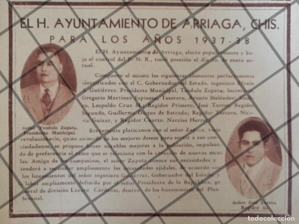 Sammeln von Plakaten: CARTEL RETRO AYUNTAMIENTO DE ARRIAGA CHIAPAS 1937