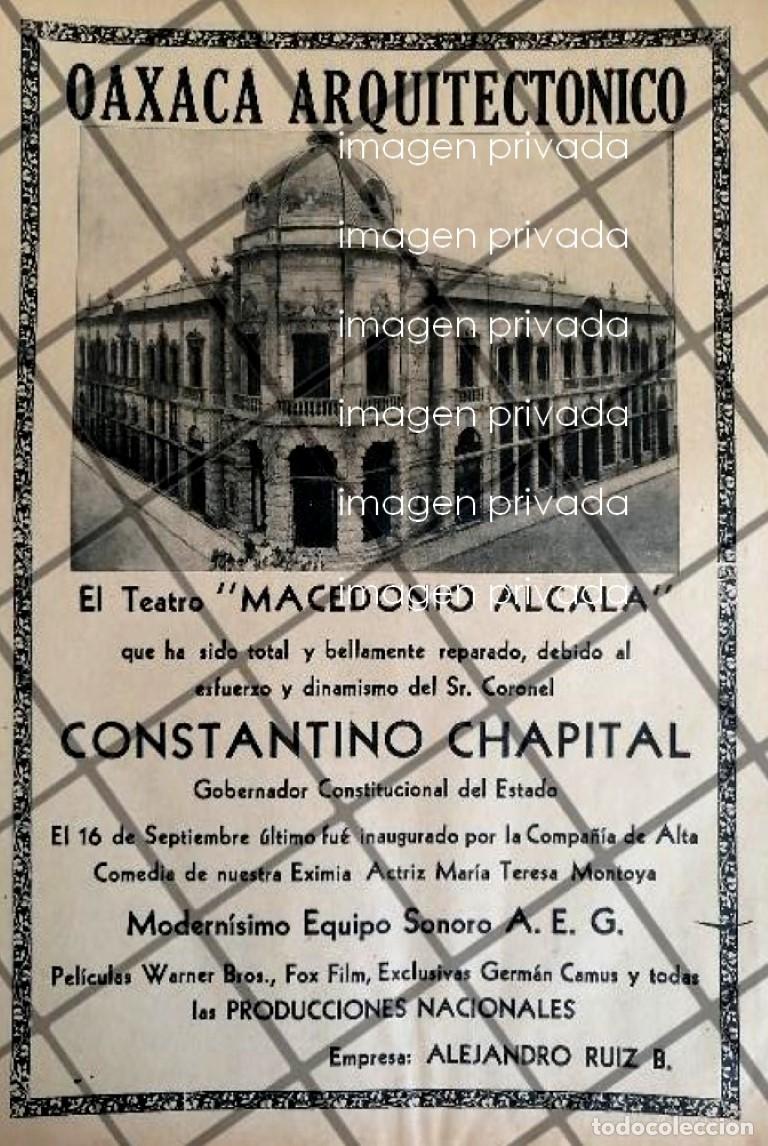 Collezionismo di affissi: CARTEL RETRO TEATRO MACEDONIO ALCALA 1939 OAXACA