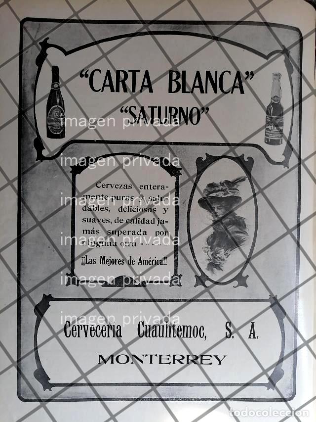 Collezionismo di affissi: CARTEL ANTIGUO CERVEZA CARTA BLANCA SATURNO 1910 203