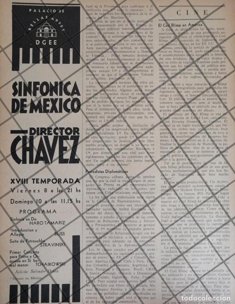 Collezionismo di affissi: AFICHE RETRO ORQUESTA SINFONICA TEMPORADA 8J 1945