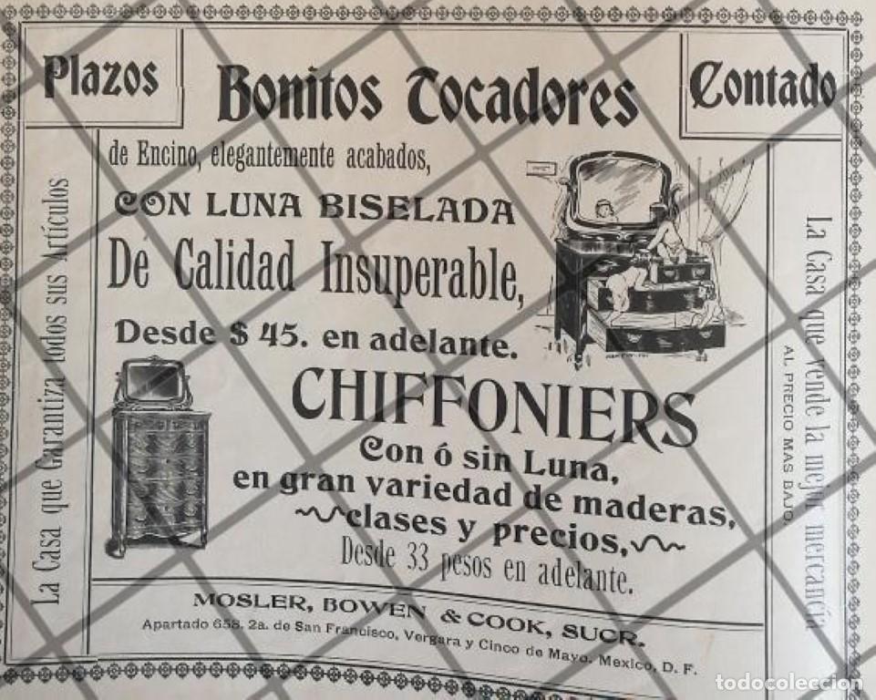 Collezionismo di affissi: CARTEL PUBLICITARIO ANTIGUO TIENDA MOSLER BOWEN 1906 /7