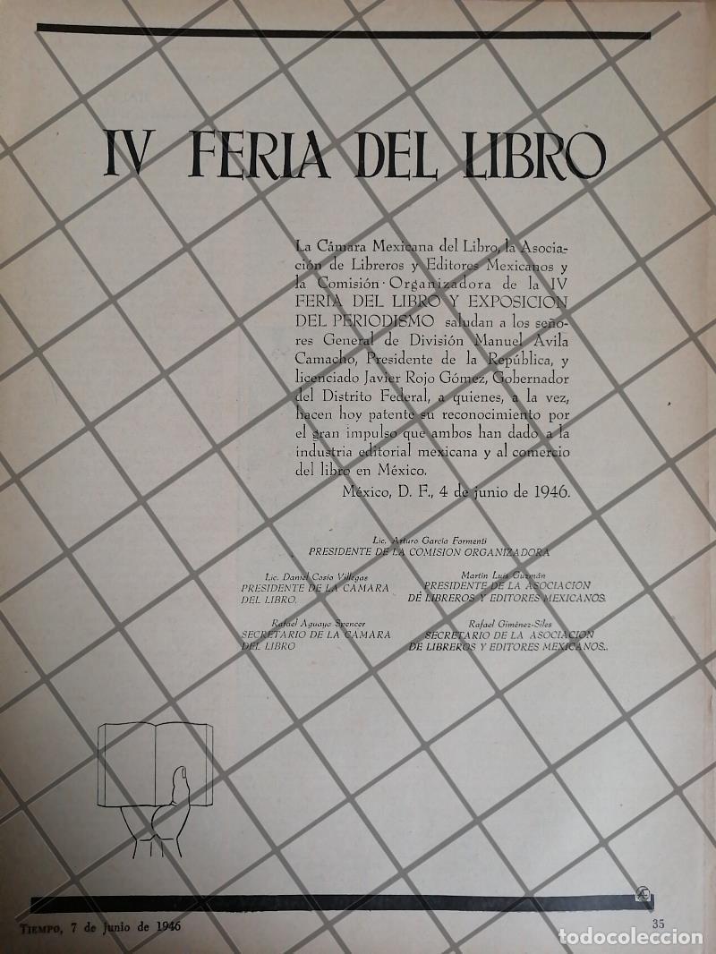 Collezionismo di affissi: AFICHE ANTIGUO AVILA CAMACHO Y CUARTA FERIA DEL LIBRO 1946