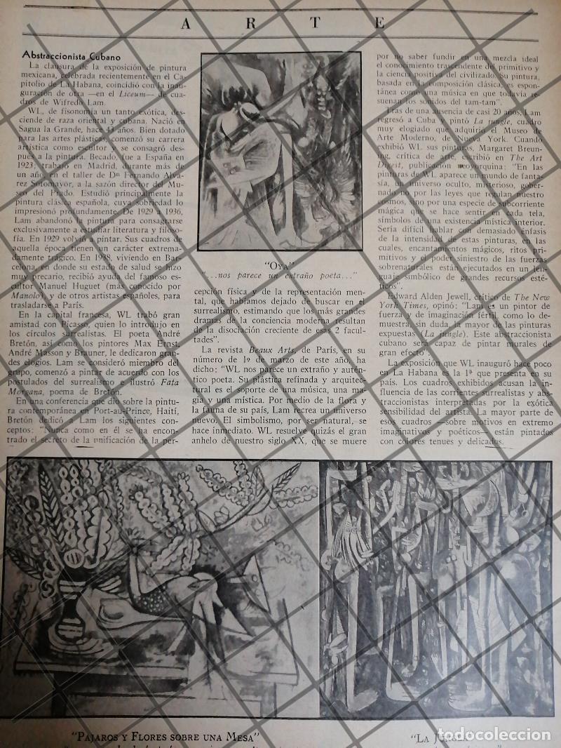 Coleccionismo de carteles: AFICHE ANTIGUO EL PINTOR WILREDO LAM EN MEXICO 1946