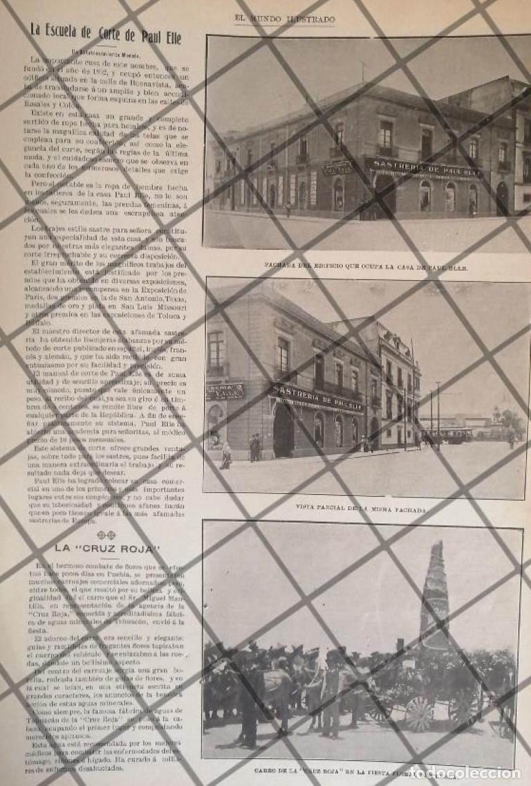 Sammeln von Plakaten: AFICHE ANTIGUO TIENDA SASTRERIA PAUL ELLE 1906 / DESFILE DE LA CRUZ ROJA Y MAS /RARO