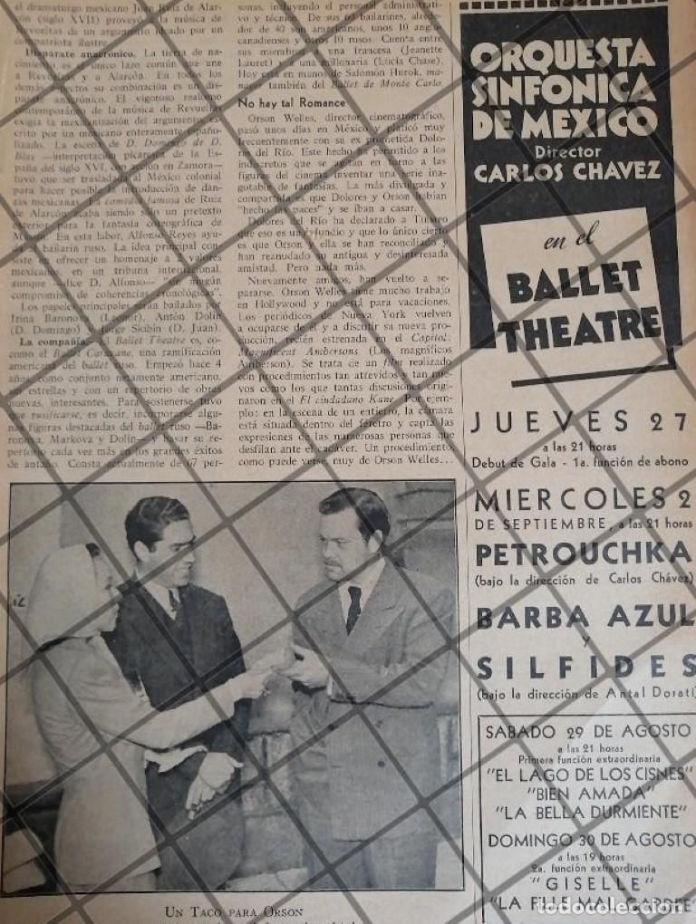 Sammeln von Plakaten: AFICHE RETRO ORQUESTA SINFONICA Y ORSON WELLS EN MEXICO 1942