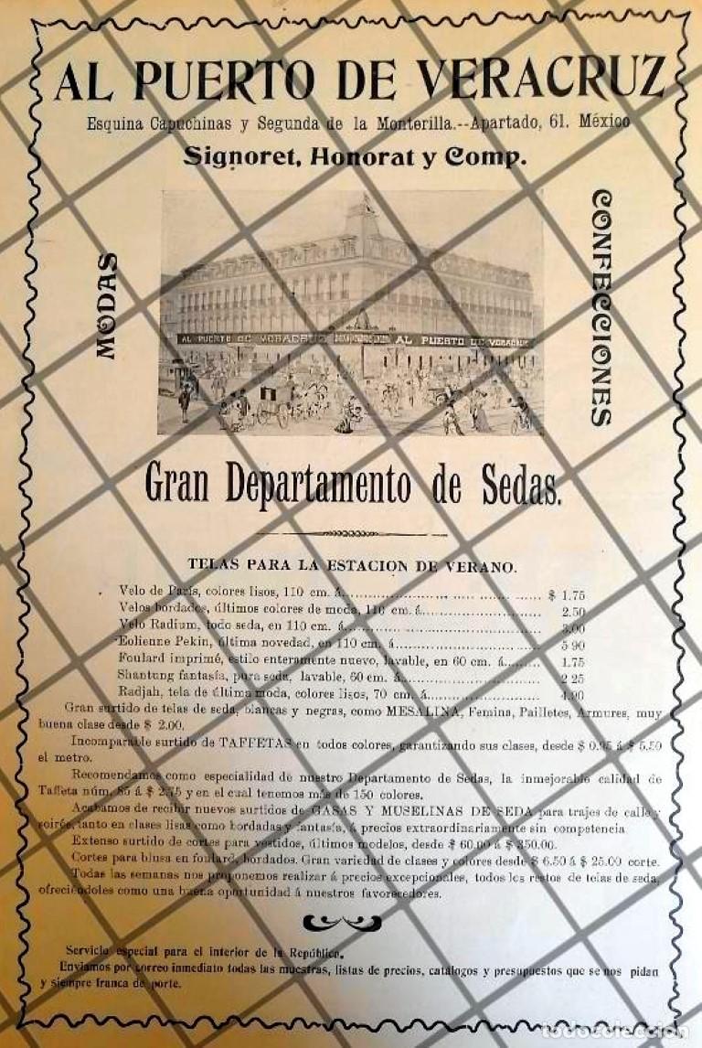 Sammeln von Plakaten: PUBLICIDAD ANTIGUA TIENDA EL PUERTO DE VERACRUZ 1907 /15